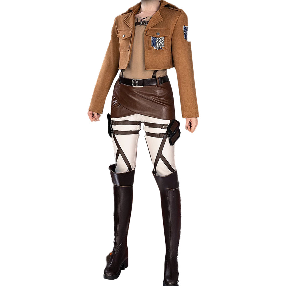 【In Stock】Anime Attack On Titan Cosplay  Armin Arlert Eren Yeager Hange Zoë Levi Mikasa Ackerman Historia Reiss Cosplay Costume