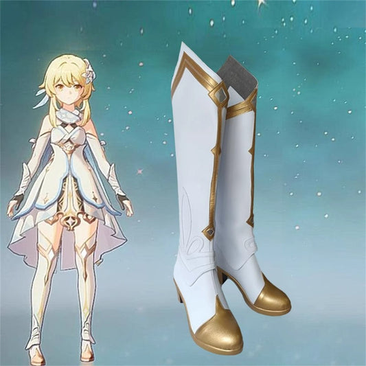 Game Genshin Impact Lumine Cosplay Shoes Cosplay Shoes Long Boots - Cosplay Shoes Boots