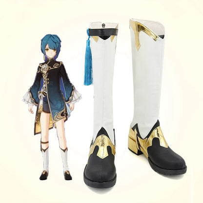 Game Genshin Impact Cosplay XingQiu Cosplay Long Boots Cosplay Shoes - Cosplay Shoes Boots