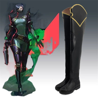 Game Valorant Cosplay Viper Cosplay Shoes Long Boots