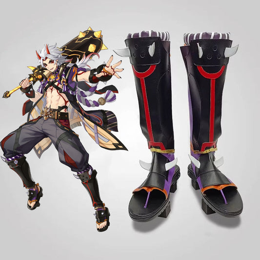 Game Genshin Impact Cosplay Arataki Itto Cosplay Shoes - Cosplay Shoes Boots