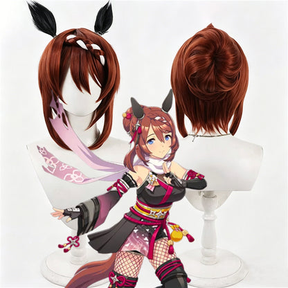 【In Stock】Game Umamusume:Pretty Derby Cosplay New Outfit スーパークリーク Super Creek Cosplay Wig With Ears and Tail