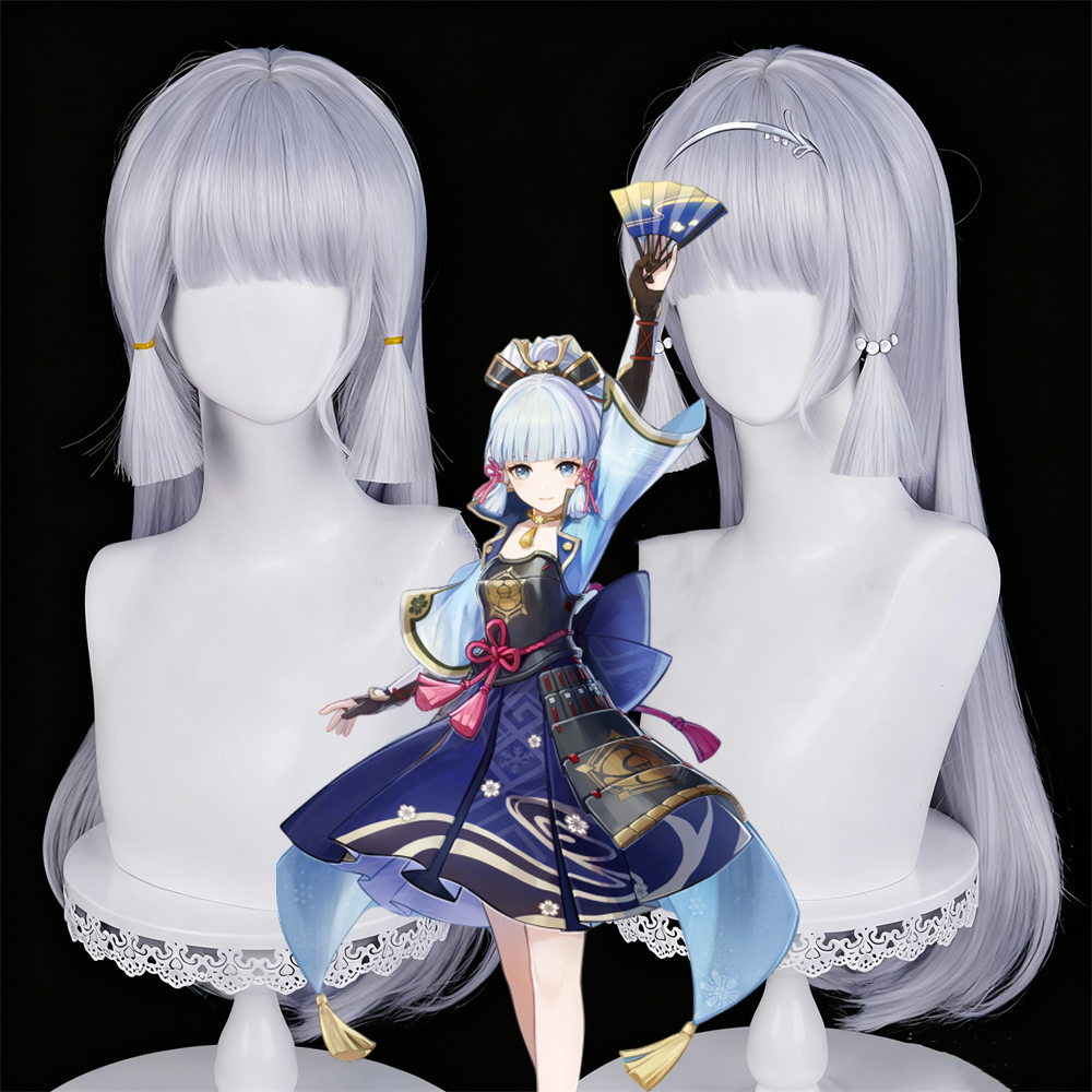 【In Stock】Game Genshin Impact Cosplay Kamisato Ayaka Cosplay Wig