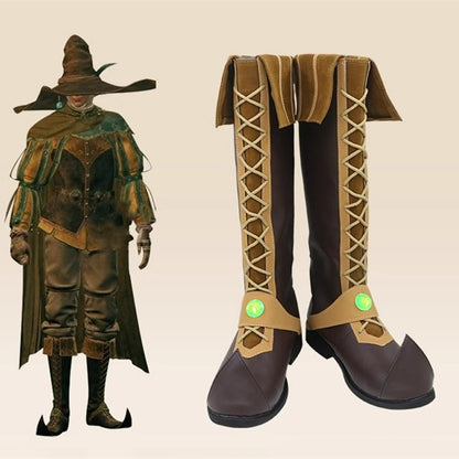 Game Elden Ring Sorcerer Rogier Cosplay Shoes