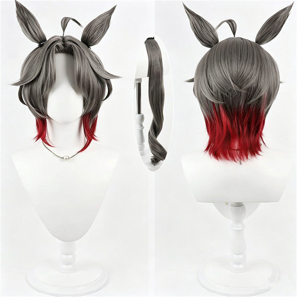 【In Stock】Game Umamusume:Pretty Derby Cosplay Rose Kingdom Cosplay Wig With Ears and Tail