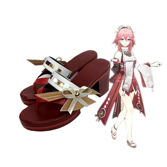 Game Genshin Impact Cosplay Yae Miko Cosplay Shoes - Cosplay Shoes Boots