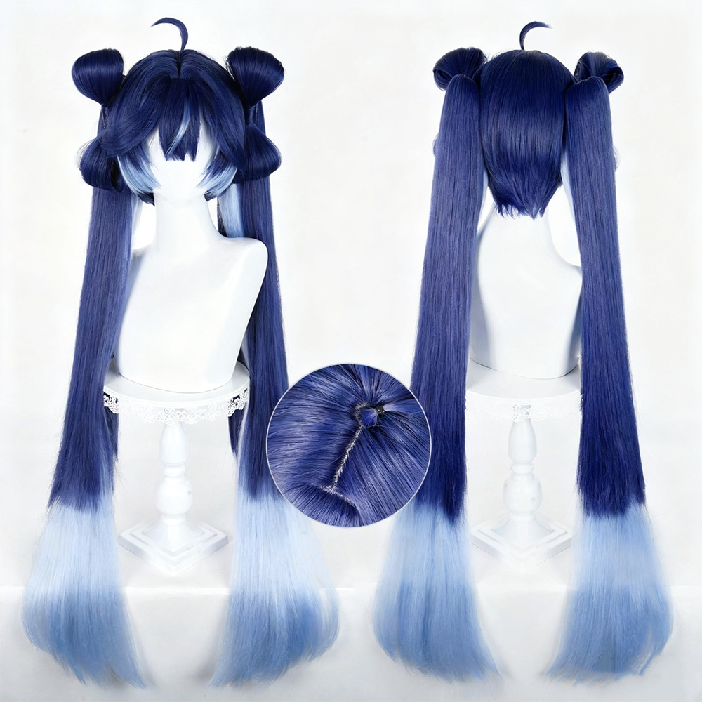 【In Stock】Game Wuthering Waves Cosplay Yongqing Fang's Iuno Cosplay Wig Blue Long Hair