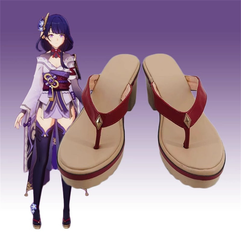 Game Genshin Impact Cosplay Raiden Shogun Cosplay Shoes - Cosplay Shoes Boots
