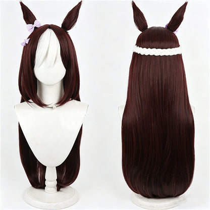 【In Stock】Game Umamusume:Pretty Derby Cosplay スペシャルウィーク Special Week Cosplay Wig Long Hair With Ears and Tail