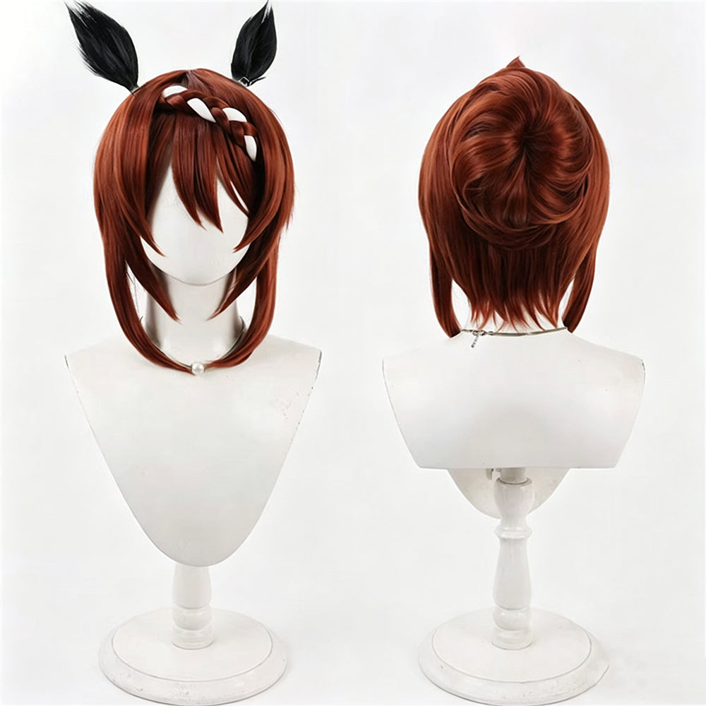 【In Stock】Game Umamusume:Pretty Derby Cosplay New Outfit スーパークリーク Super Creek Cosplay Wig With Ears and Tail