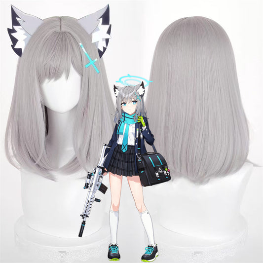 【In Stock】Game ブルーアーカイブ Blue Archive Cosplay Sunaookami Shiroko Cosplay Wig