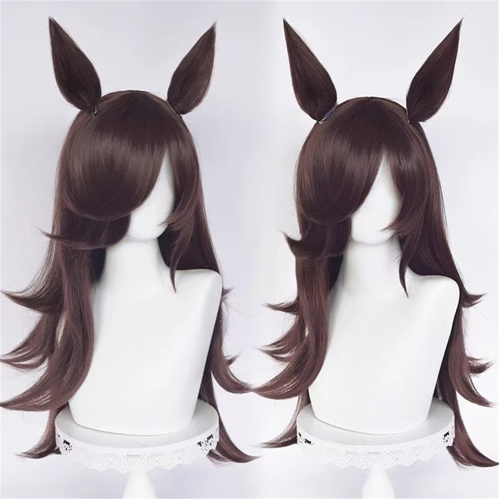 【In Stock】Game Umamusume:Pretty Derby Cosplay Rice Shower Cosplay Wig With Ears and Tail
