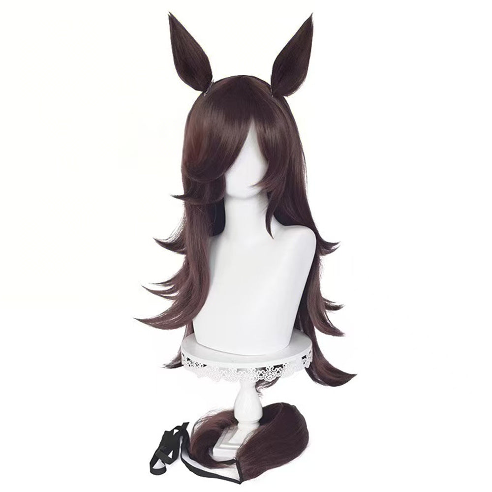 【In Stock】Game Umamusume:Pretty Derby Cosplay Rice Shower Cosplay Wig With Ears and Tail