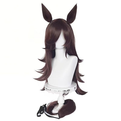 【In Stock】Game Umamusume:Pretty Derby Cosplay Rice Shower Cosplay Wig With Ears and Tail