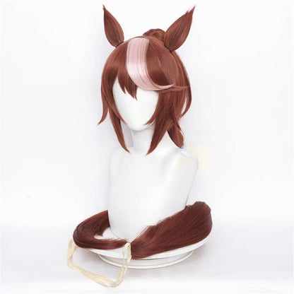 【In Stock】Game Umamusume:Pretty Derby Cosplay Tokai Teio Cosplay Wig With Ears and Tail