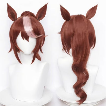 【In Stock】Game Umamusume:Pretty Derby Cosplay Tokai Teio Cosplay Wig With Ears and Tail