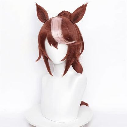 【In Stock】Game Umamusume:Pretty Derby Cosplay Tokai Teio Cosplay Wig With Ears and Tail