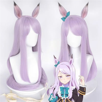 【In Stock】Game Umamusume:Pretty Derby Cosplay Mejiro McQueen Cosplay Wig With Ears and Tail
