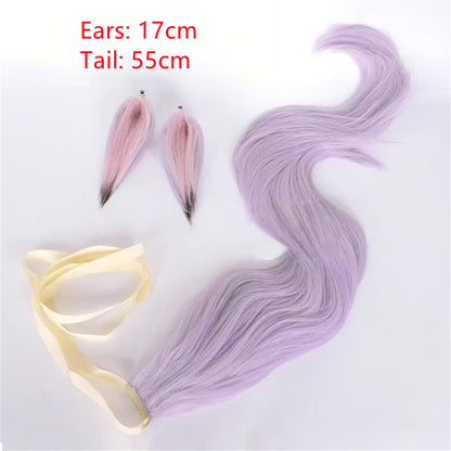 【In Stock】Game Umamusume:Pretty Derby Cosplay Mejiro McQueen Cosplay Wig With Ears and Tail