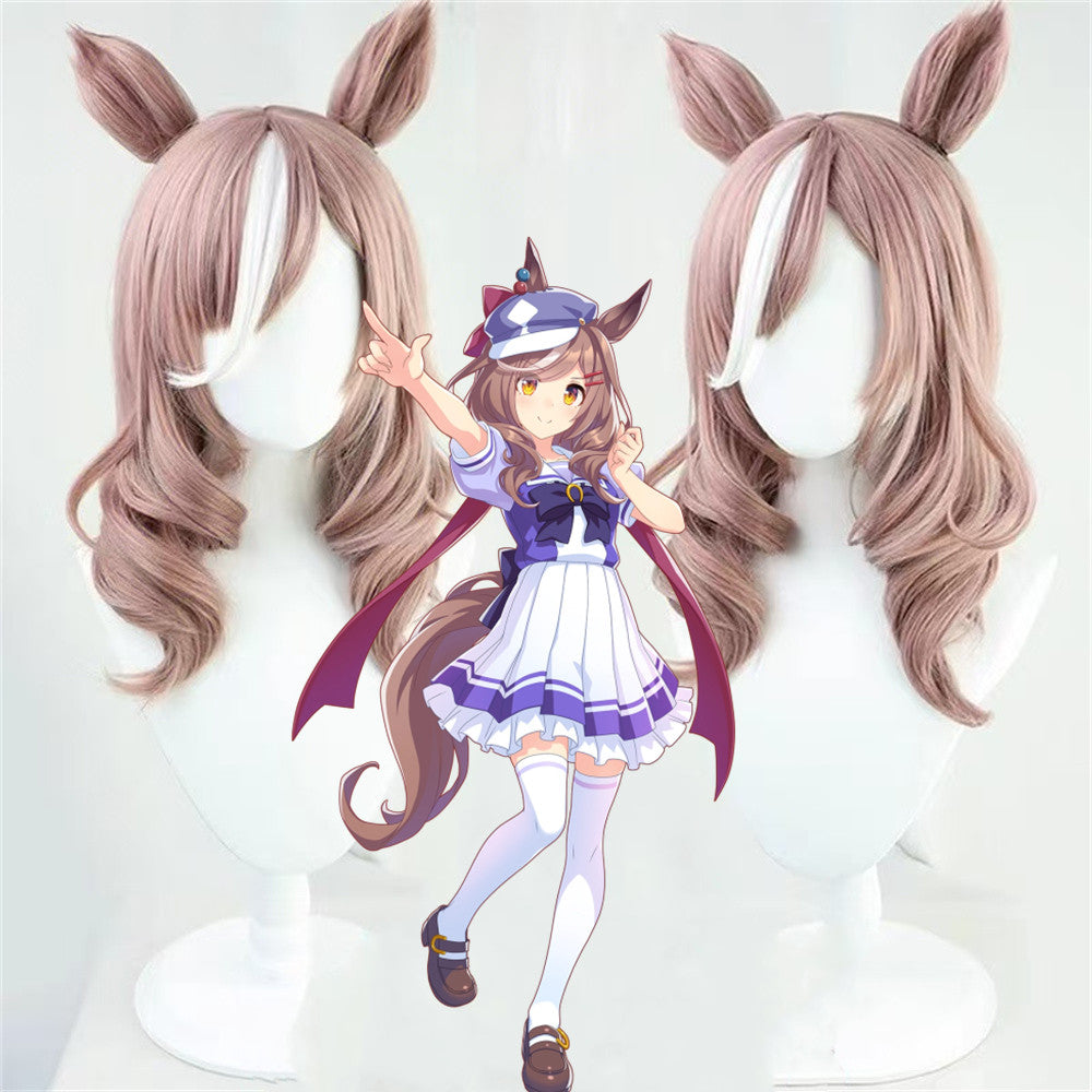 【In Stock】Game Umamusume:Pretty Derby Cosplay マチカネタンホイザ Matikanetannhauser Cosplay Wig With Ears and Tail