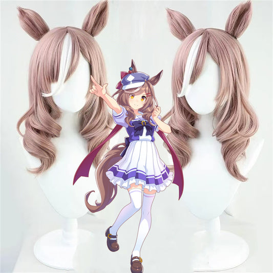 【In Stock】Game Umamusume:Pretty Derby Cosplay マチカネタンホイザ Matikanetannhauser Cosplay Wig With Ears and Tail