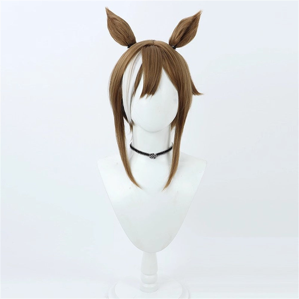 【In Stock】Game Umamusume:Pretty Derby Cosplay シュヴァルグラン Cheval Grand Cosplay Wig With Ears and Tail