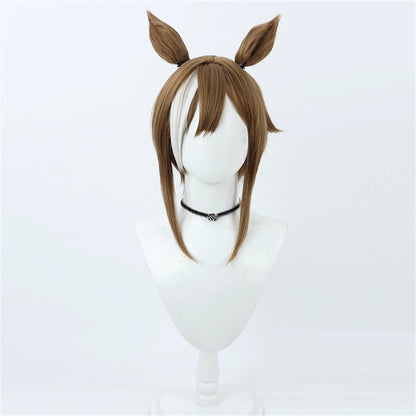 【In Stock】Game Umamusume:Pretty Derby Cosplay シュヴァルグラン Cheval Grand Cosplay Wig With Ears and Tail