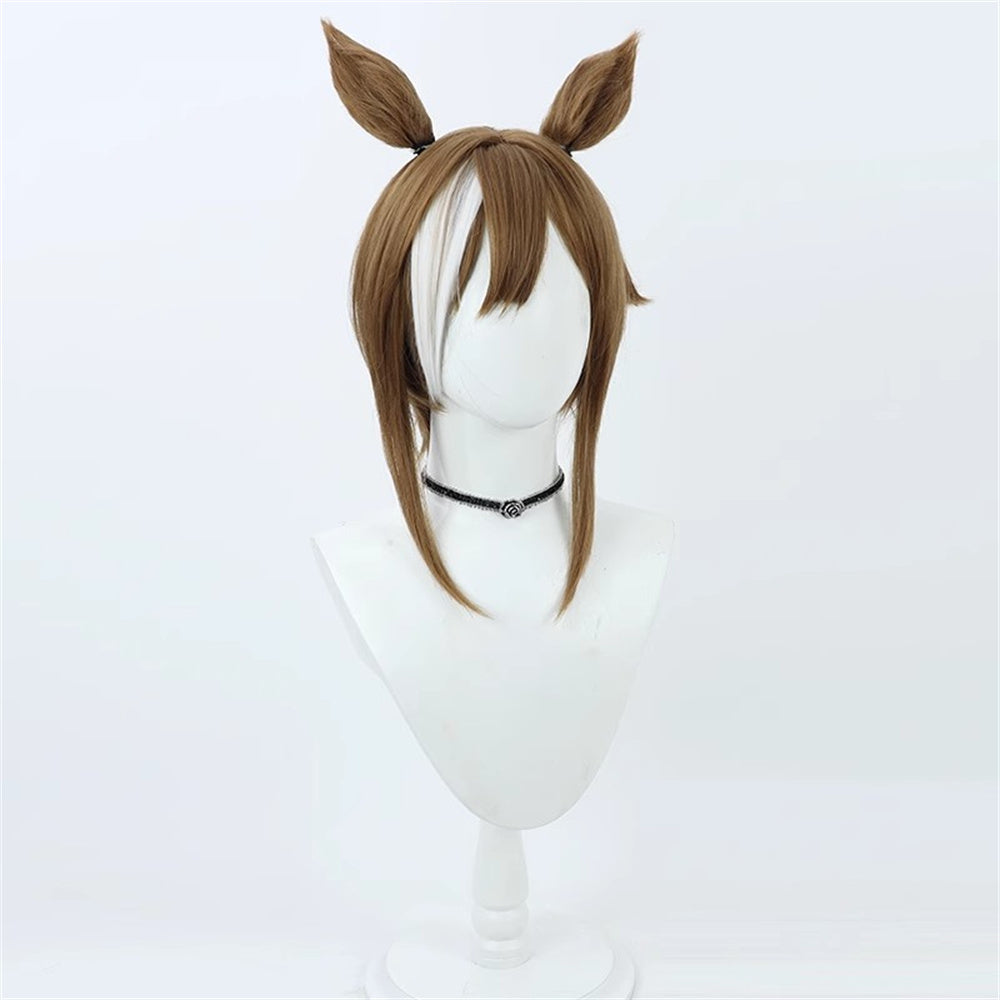 【In Stock】Game Umamusume:Pretty Derby Cosplay シュヴァルグラン Cheval Grand Cosplay Wig With Ears and Tail