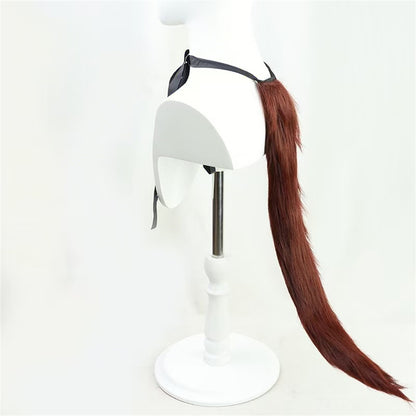 【In Stock】Game Umamusume:Pretty Derby Cosplay ダイワスカーレット Daiwa Scarlet Cosplay Wig With Ears and Tail