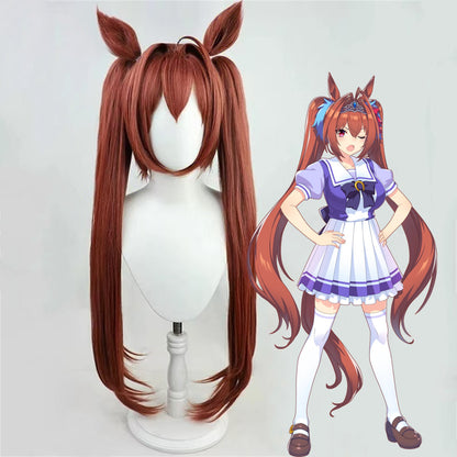 【In Stock】Game Umamusume:Pretty Derby Cosplay ダイワスカーレット Daiwa Scarlet Cosplay Wig With Ears and Tail