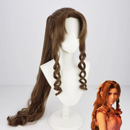 【In Stock】Game Final Fantasy VII Cosplay Aerith Gainsborough Cosplay Wig