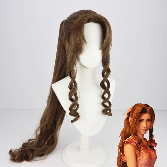 【In Stock】Game Final Fantasy VII Cosplay Aerith Gainsborough Cosplay Wig