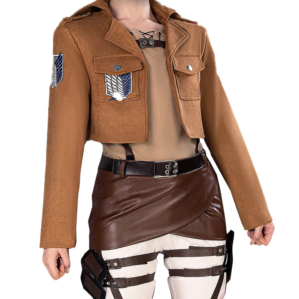 【In Stock】Anime Attack On Titan Cosplay  Armin Arlert Eren Yeager Hange Zoë Levi Mikasa Ackerman Historia Reiss Cosplay Costume