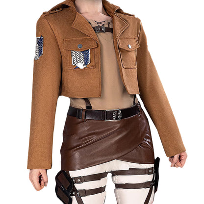 【In Stock】Anime Attack On Titan Cosplay  Armin Arlert Eren Yeager Hange Zoë Levi Mikasa Ackerman Historia Reiss Cosplay Costume