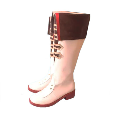Game Genshin Impact Cosplay Tartaglia Cosplay Shoes White Long Boots