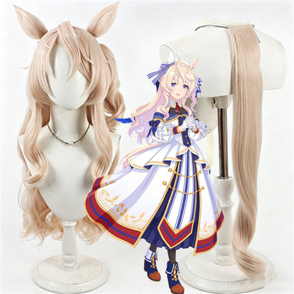 【In Stock】Game Umamusume:Pretty Derby Cosplay ヴィクトワールピサ Victoire Pisa Cosplay Wig With Ears and Tail