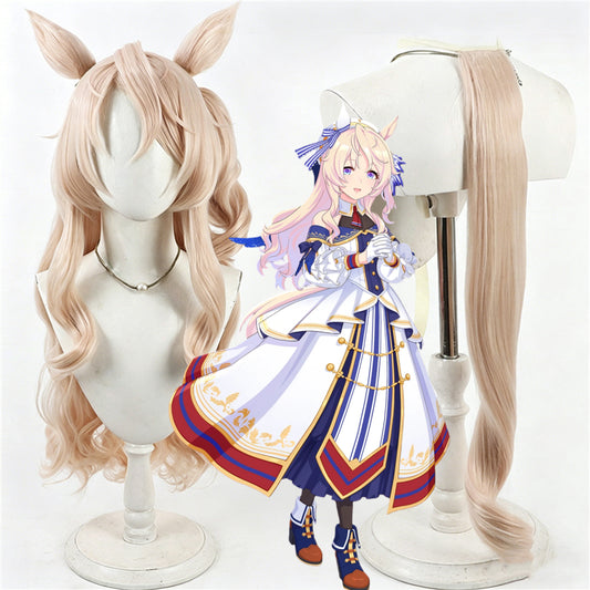 【In Stock】Game Umamusume:Pretty Derby Cosplay ヴィクトワールピサ Victoire Pisa Cosplay Wig With Ears and Tail
