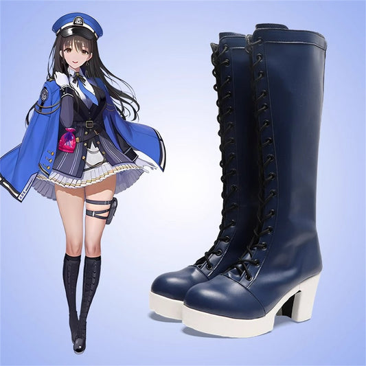Game Goddess of Victory: Nikke Cosplay Diesel Blue Color Long Boots Cosplay Shoes - Cosplay Shoes Boots