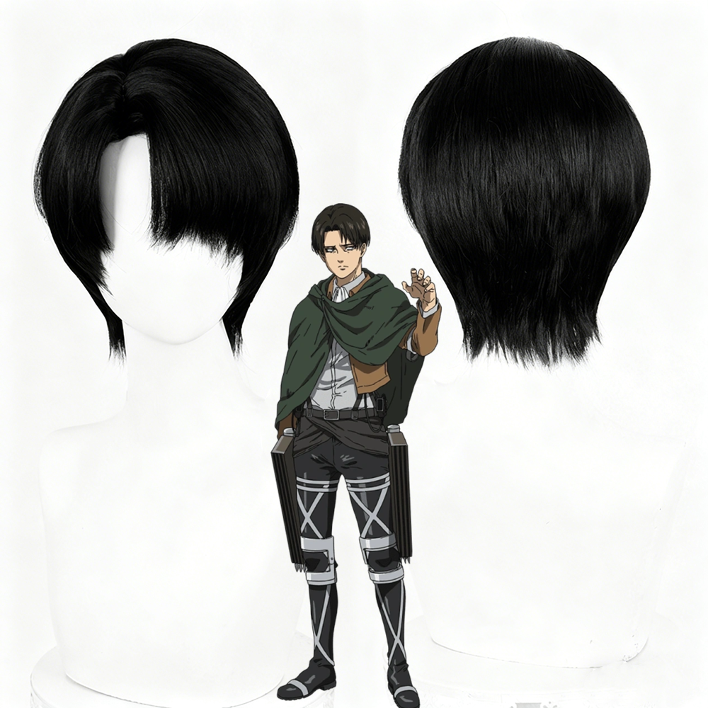 【In Stock】Anime Attack On Titan Cosplay Levi Ackerman Captain Levi Cosplay Wig