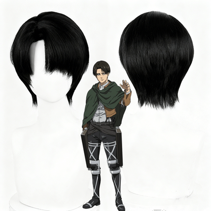 【In Stock】Anime Attack On Titan Cosplay Levi Ackerman Captain Levi Cosplay Wig