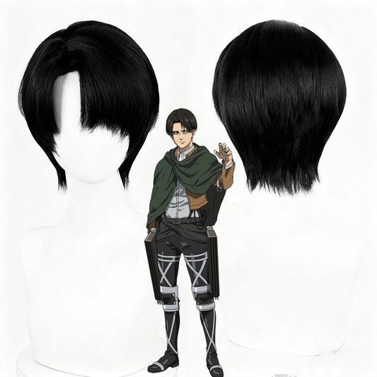 【In Stock】Anime Attack On Titan Cosplay Levi Ackerman Captain Levi Cosplay Wig