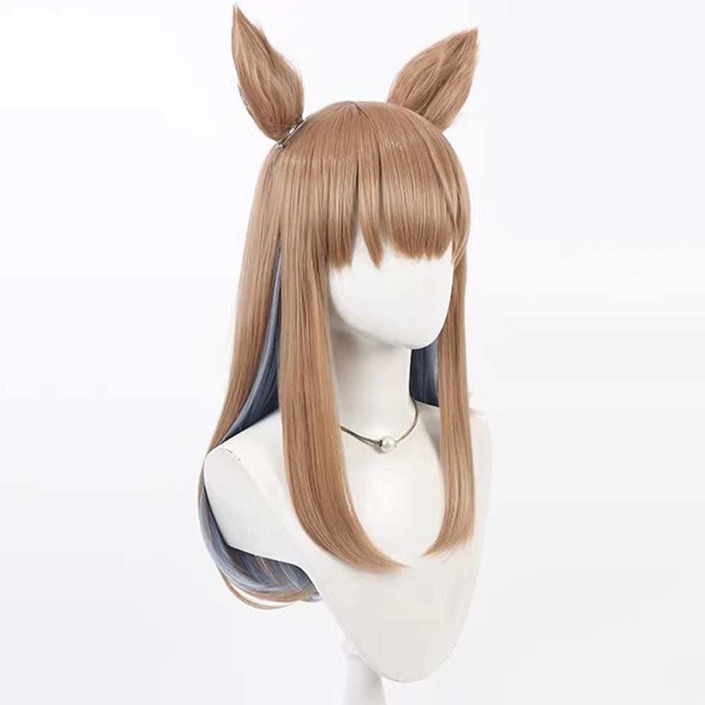 【In Stock】Game Umamusume:Pretty Derby Cosplay Almond Eye Cosplay Wig With Ears and Tail