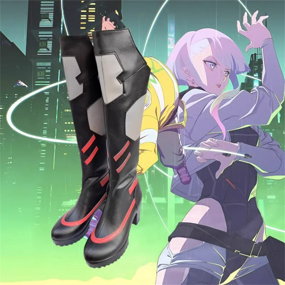 Anime Cyberpunk: Edgerunners Cosplay Lucy Cosplay Shoes High Heels Shoes Long Boots Shoes
