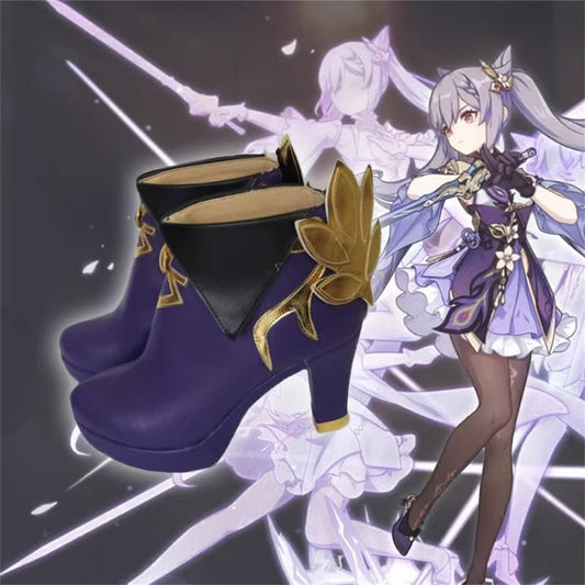 Game Genshin Impact Cosplay Keqing High Heels Cosplay Shoes - Cosplay Shoes Boots