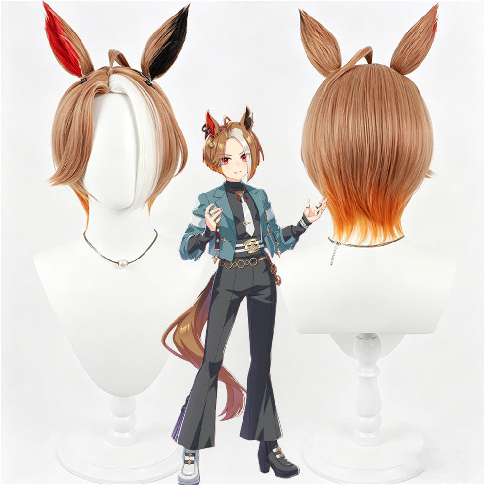 【In Stock】Game Umamusume:Pretty Derby Cosplay カジノドライヴ Casino Drive Cosplay Wig With Ears and Tail