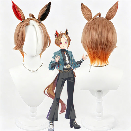 【In Stock】Game Umamusume:Pretty Derby Cosplay カジノドライヴ Casino Drive Cosplay Wig With Ears and Tail