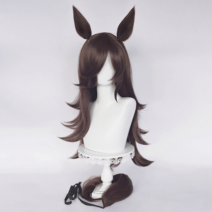 【In Stock】Game Umamusume:Pretty Derby Cosplay Rice Shower Cosplay Wig With Ears and Tail