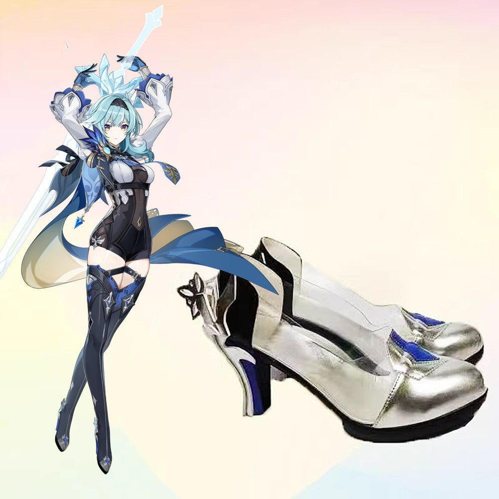 Game Genshin Impact Cosplay Eula Cosplay Shoes Transparent Color High Heels