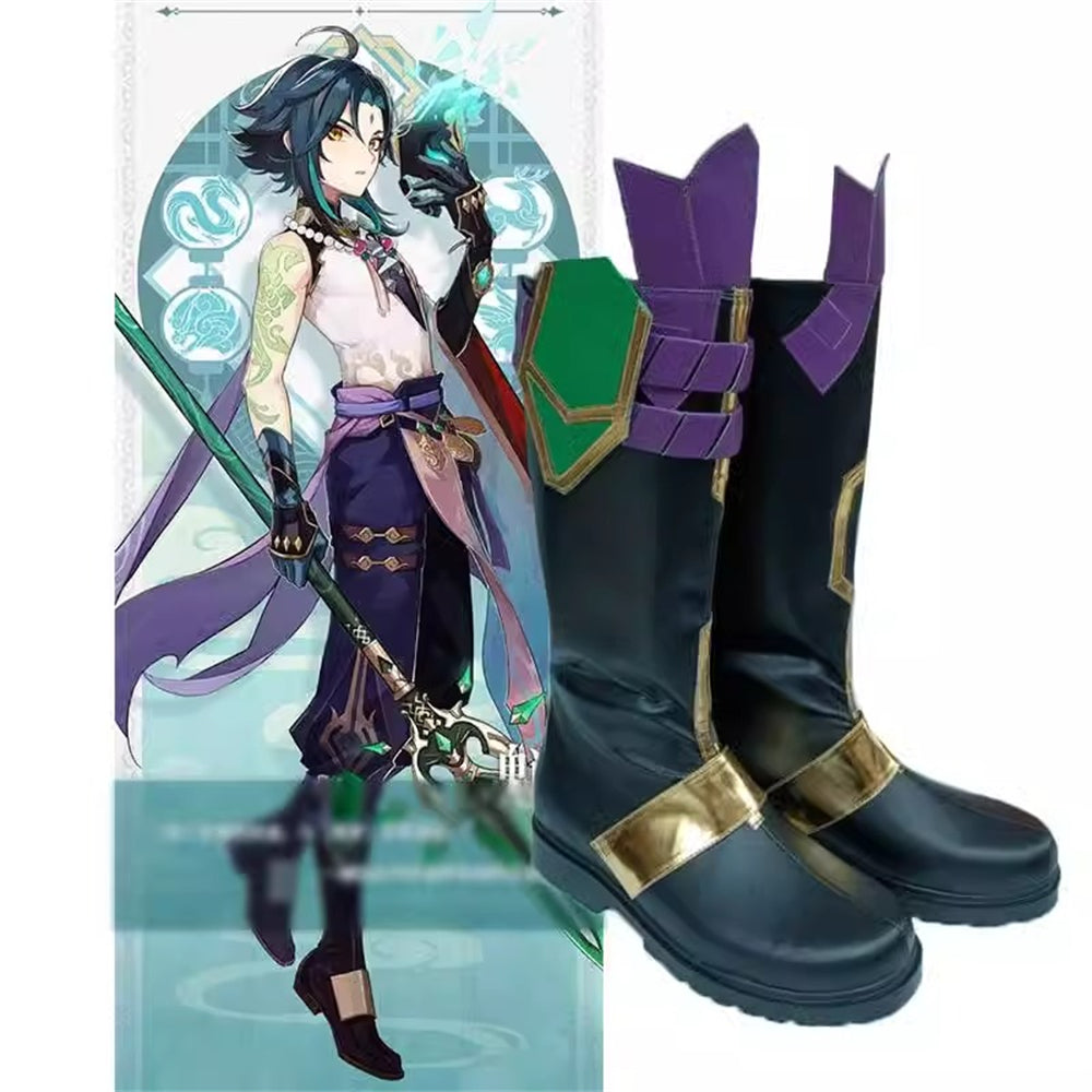 Game Genshin Impact Cosplay Xiao Yaksha Cosplay Long Boots Cosplay Shoes