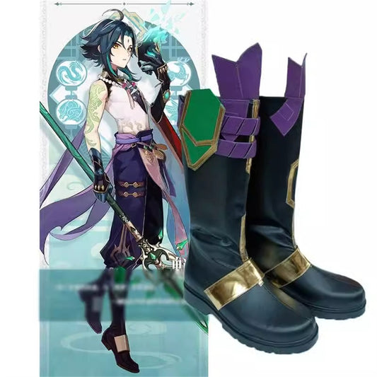 Game Genshin Impact Cosplay Xiao Yaksha Cosplay Long Boots Cosplay Shoes